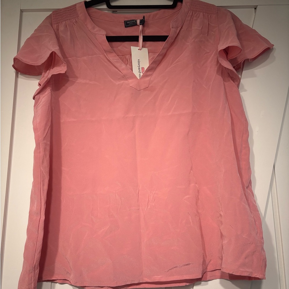 New with Tags! Vineyard Vines Flutter Sleeve Silk Blouse